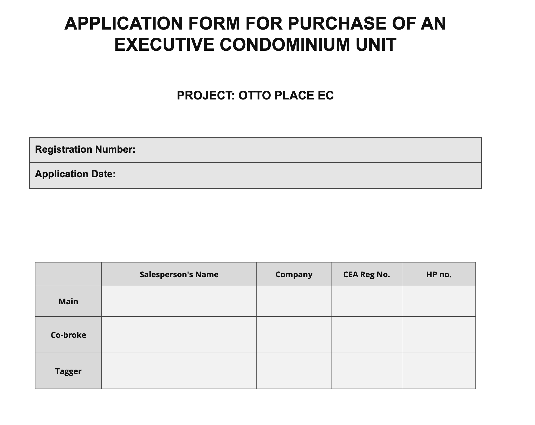 Otto Place E-Application